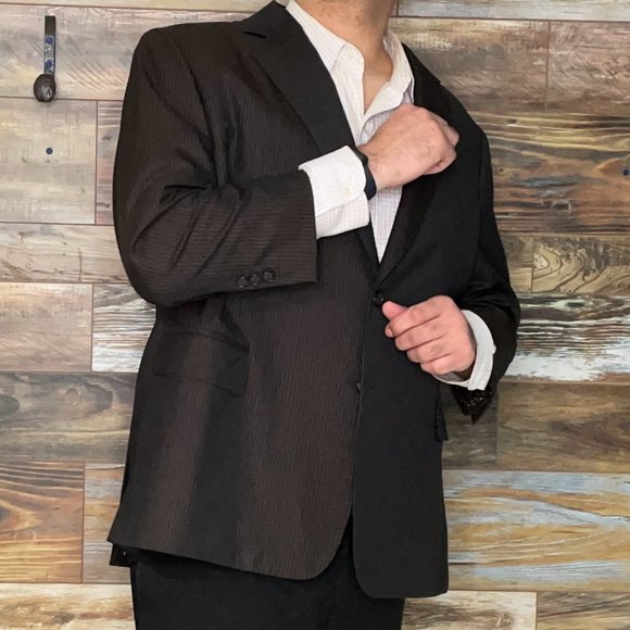 Custom Vitale Barberis Canonic Brown Striped Working Cuffs Blazer Jacket 52R - Picture 4 of 10